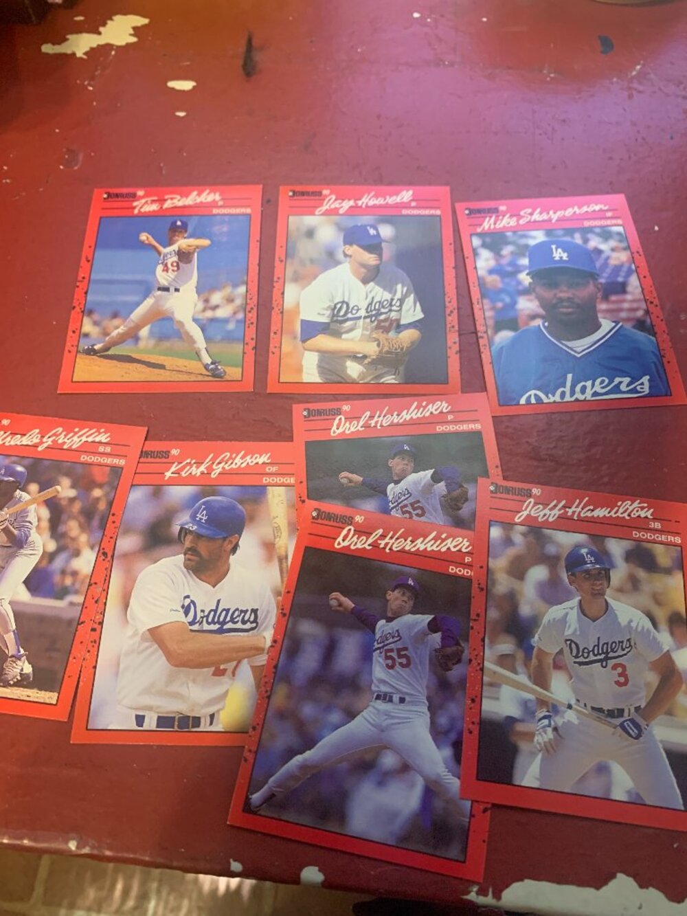 Lot of 1990 Donruss Los Angeles Dodgers Misc Trading Cards SELLING AS IS